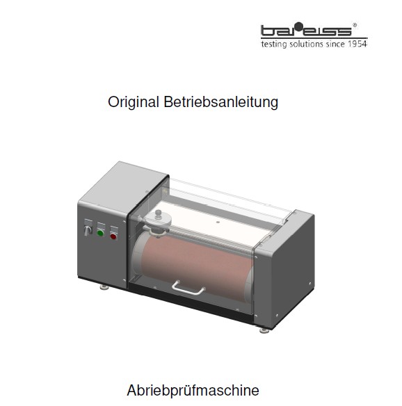 Betriebsanleitung Abriebprüfmaschine