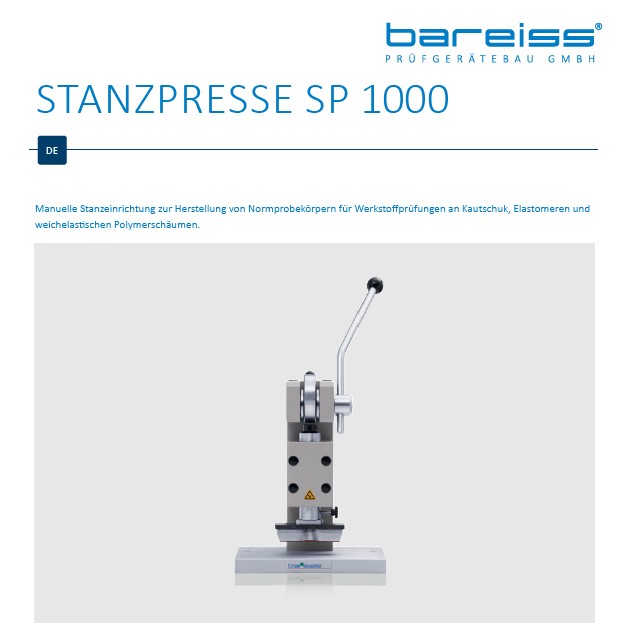 Stanzeinrichtung SP 1000 Datenblatt deustch